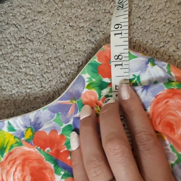 Vintage 90s bright floral vest purple, green ,yellow and red medium blossom styl - Picture 10 of 13